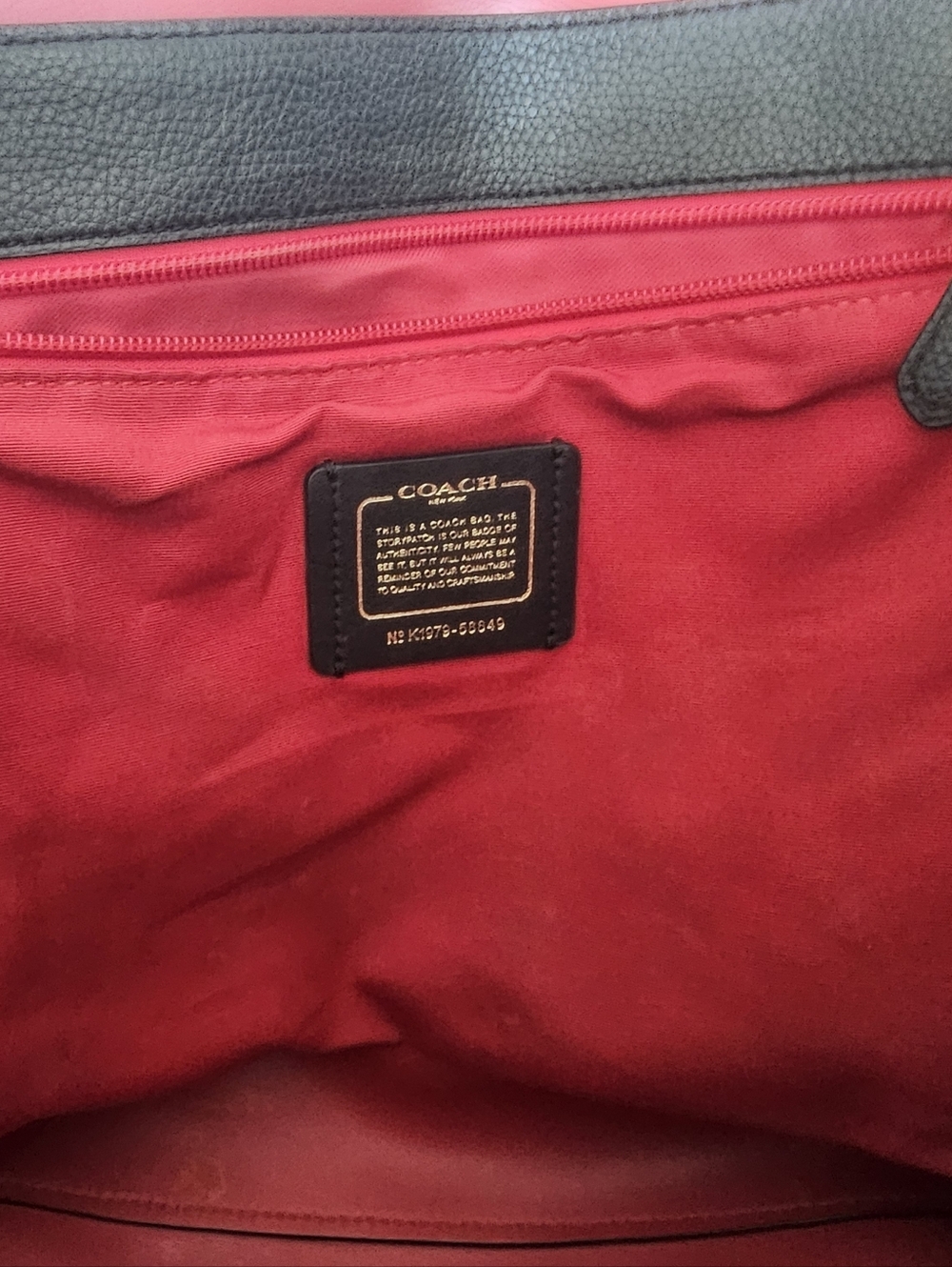 Coach Black Pebbled Leather Market Tote Red Interior Shoulder Bag Large - Picture 14 of 15